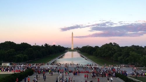 People at washington monument