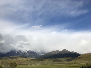 Scenic view of mountains against sky