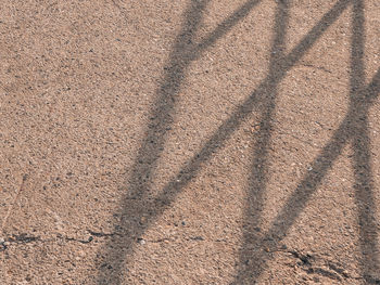 High angle view of shadow on street