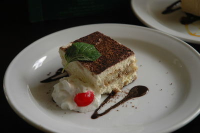 Close-up of cake in plate