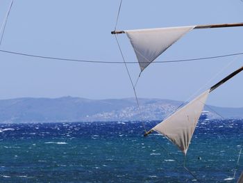 Strong wind in egean sea wind mills chios island greece