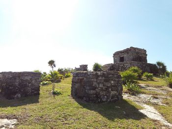 Old ruin building against clear sky