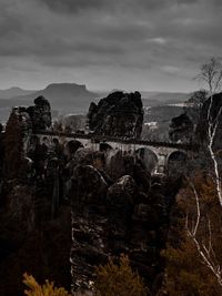 Scenic view of rock formation against sky