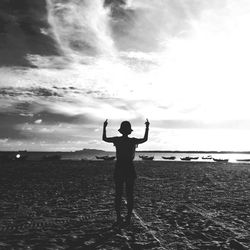 Silhouette of people on beach