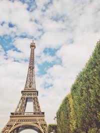 Low angle view of eiffel tower