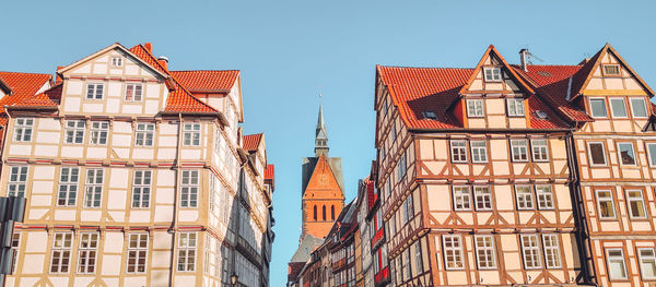 Low angle view of buildings in city
