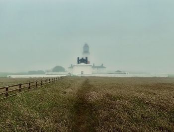 Souter lighthouse in fog