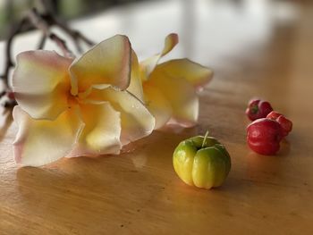 Close-up of fruits on table