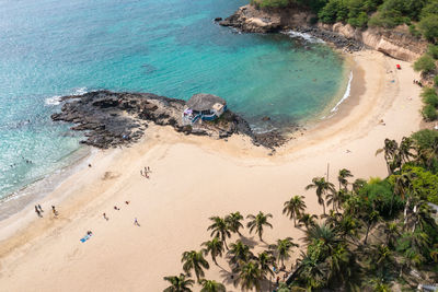 High angle view of beach