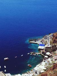 View of boats in harbor