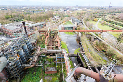 Aerial view of abandoned industrial area