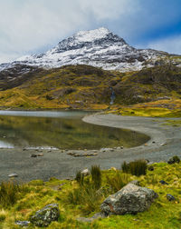 Views of the summit of snowdon in north wales, uk