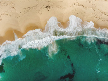 High angle view of sea waves