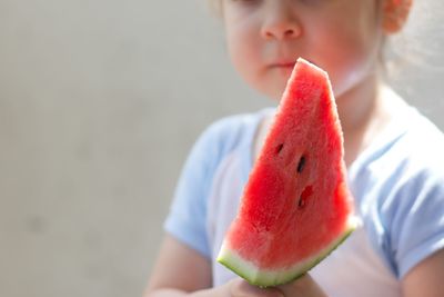 Close-up of boy eating ice cream