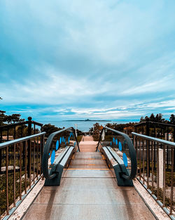 Graffiti on bridge against sky