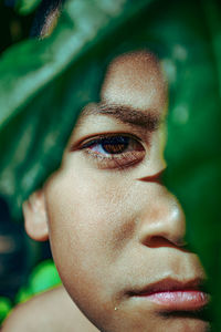 Close-up portrait of a beautiful young woman