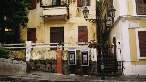 Exterior of building by street in city