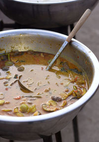 Close-up of soup in bowl