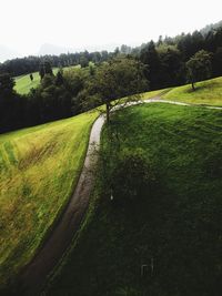 Scenic view of land against clear sky