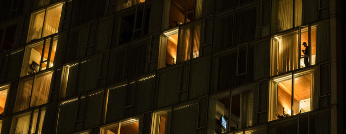 Low angle view of building at night
