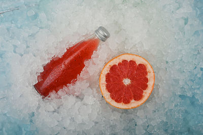 High angle view of orange on table