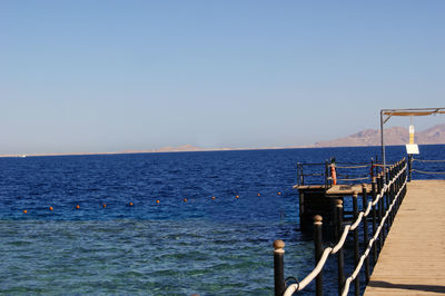 View of sea against clear sky