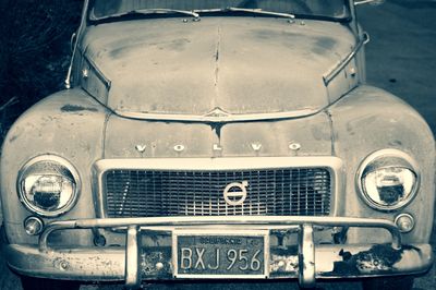 Close-up of old vintage car