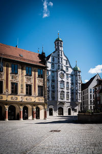 View of historic building against blue sky