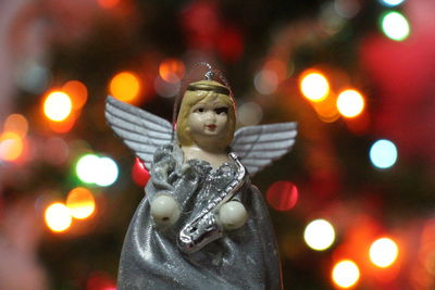 Close-up of christmas statue