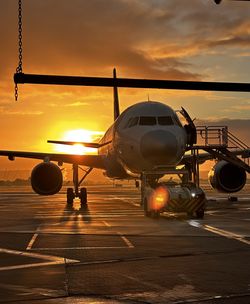 Airplane on airport runway