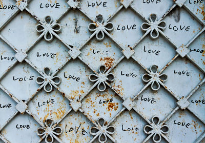 Full frame shot of text on wall