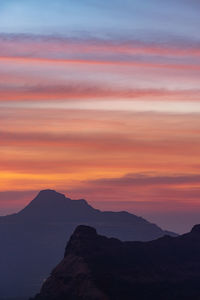 Scenic view of dramatic sky during sunset