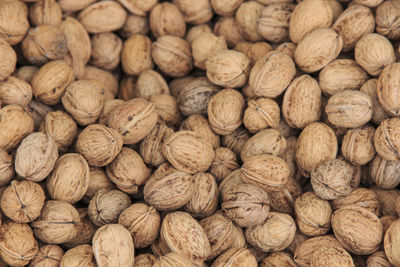 Full frame shot of walnuts at market for sale