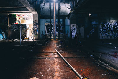 Interior of abandoned building