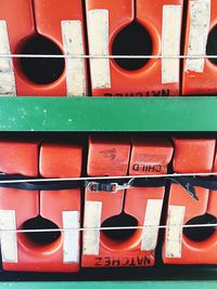 Full frame shot of red wall