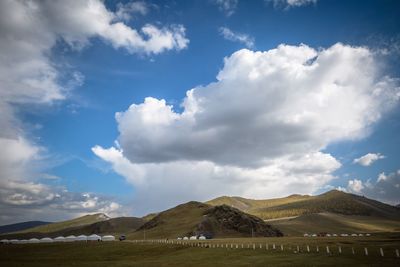 Cloudy sky over mountains