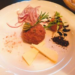 Close-up of served food in plate