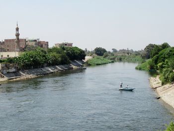 Scenic view of river against clear sky