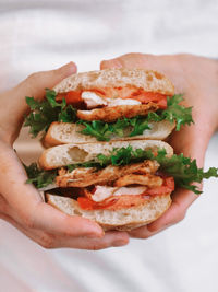 Close-up of hand holding food