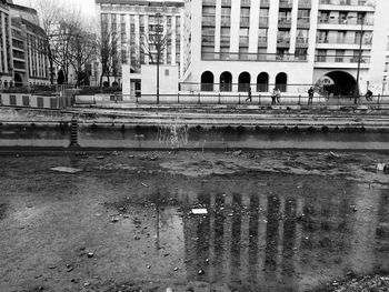 Reflection of buildings in water