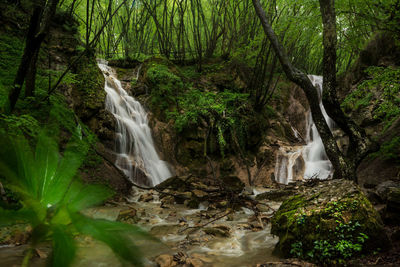 Spring waterfalls in norther apennines in emilia romagna, italy