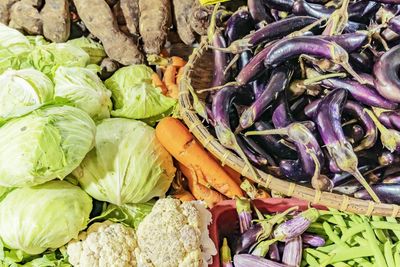 Full frame shot of vegetables for sale at market