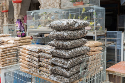 Stack of food for sale