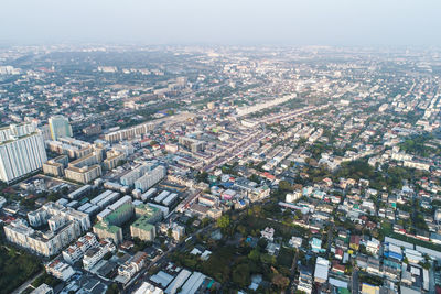 High angle view of buildings in city