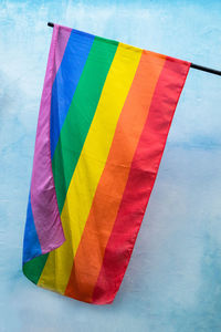Low angle view of multi colored flag