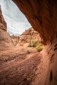 Scenic view of rock formations against sky