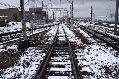 Railway tracks in winter