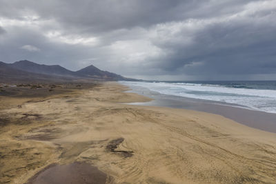 Scenic view of beach against sky