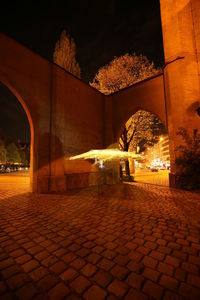 View of monument at night