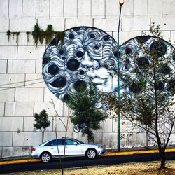 Cars parked on road